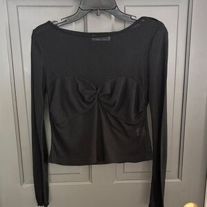 Princess Polly Black Sheer Long Sleeve Top